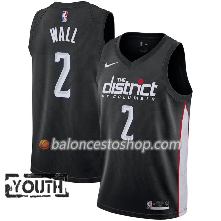 Camiseta Niños NBA Washington Wizards John Wall 2 2018-19 Nike City Edition Negro Swingman